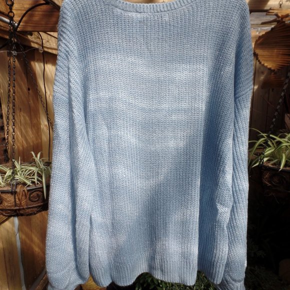 Just Fab light blue lurex sweater – wide sleeve with cuff - Picture 3 of 4